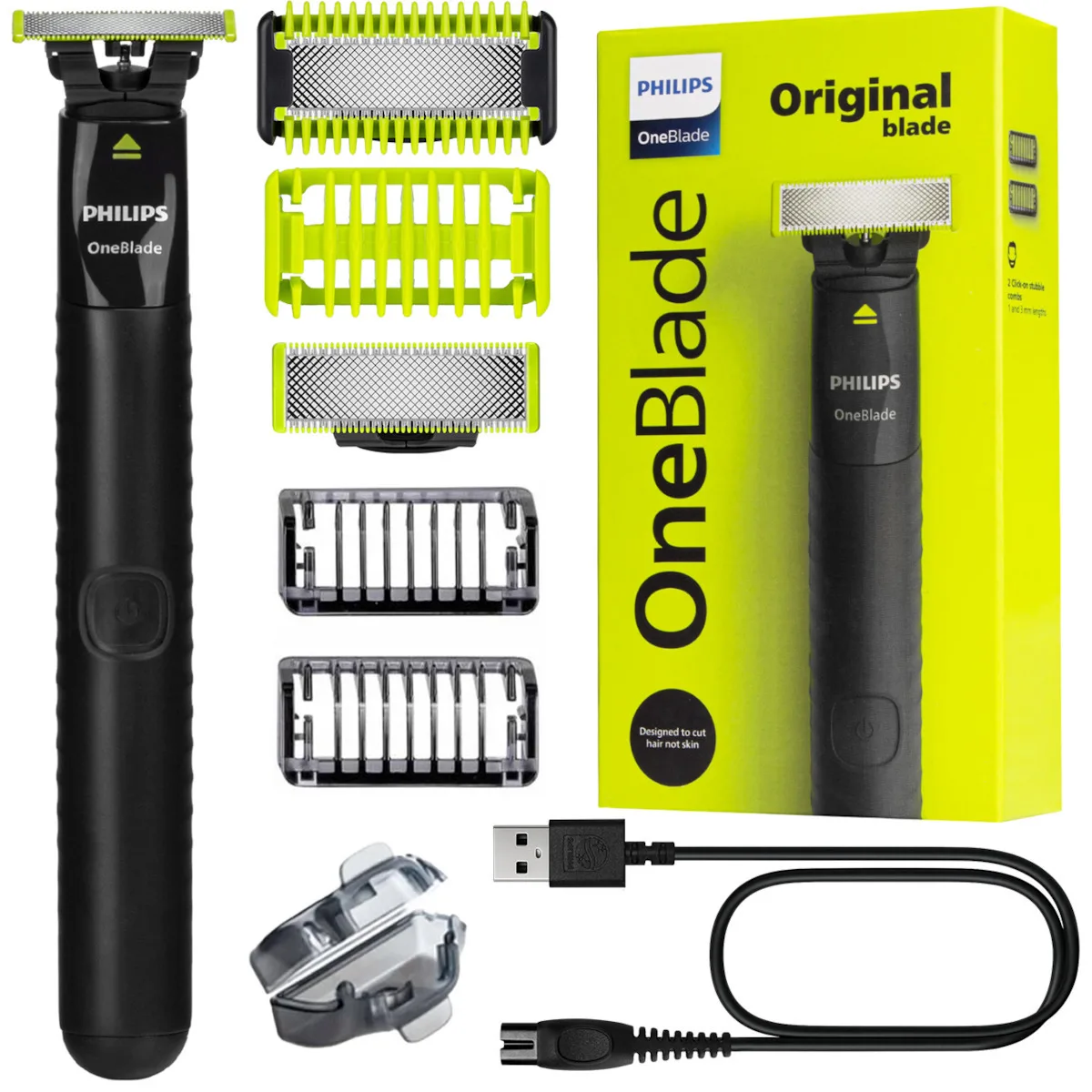 Philips Oneblade Shaver Qp1424/10 + Philips Oneblade Blade Qp610 Combs + Blade - Image 1