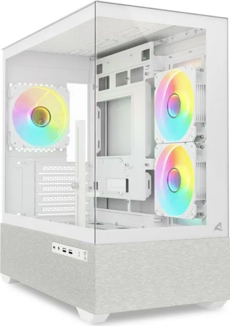Sharkoon MK7 ARGB Gaming Mini Tower Κουτί Υπολογιστή με Πλαϊνό Παράθυρο Λευκό - Image 1