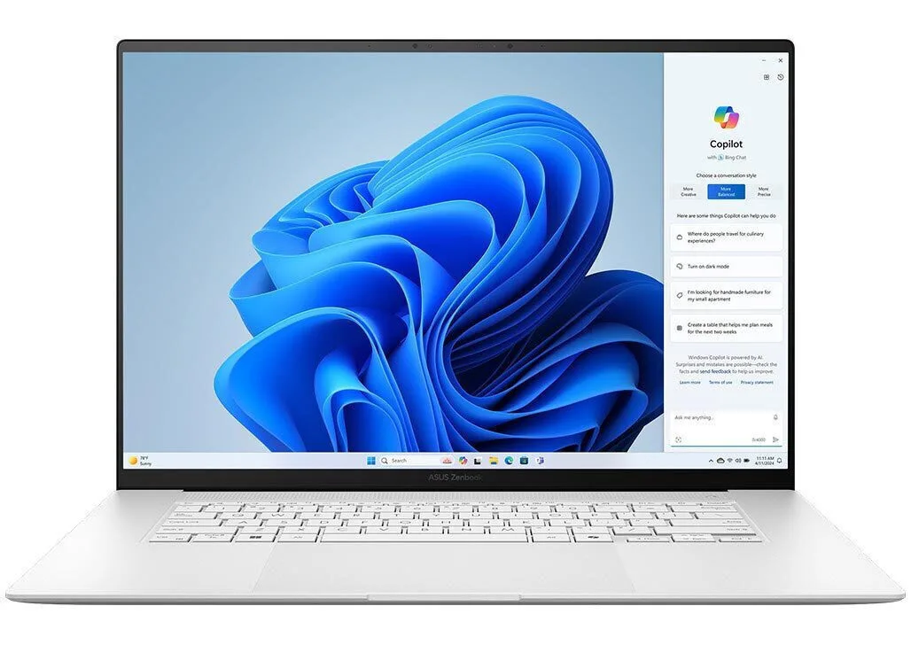 Asus Zenbook S 16 OLED UM5606KA-RK007W 16" 120Hz (Ryzen AI 300 Series-9 HX 370/24GB/1TB SSD/W11 Home) Scandinavian White (International English Keyboard) - Image 1