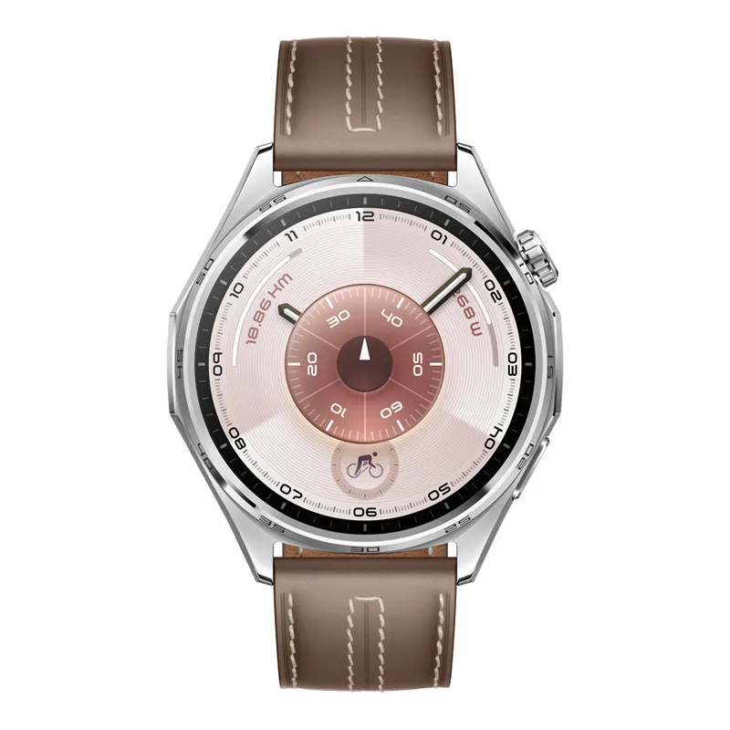 Huawei Watch GT 6 Stainless Steel 46mm Αδιάβροχο με Παλμογράφο (Brown Leather) - Image 1