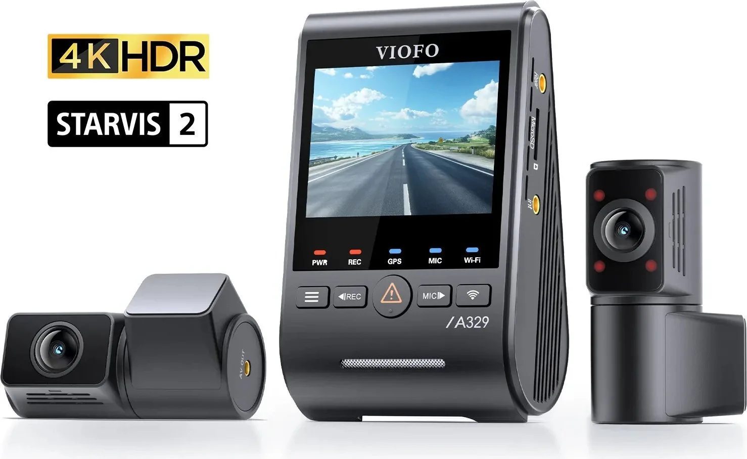 Viofo Σετ Κάμερα DVR Αυτοκινήτου 4K Bluetooth, Wi-Fi, GPS & Κάμερα Οπισθοπορείας - Image 1