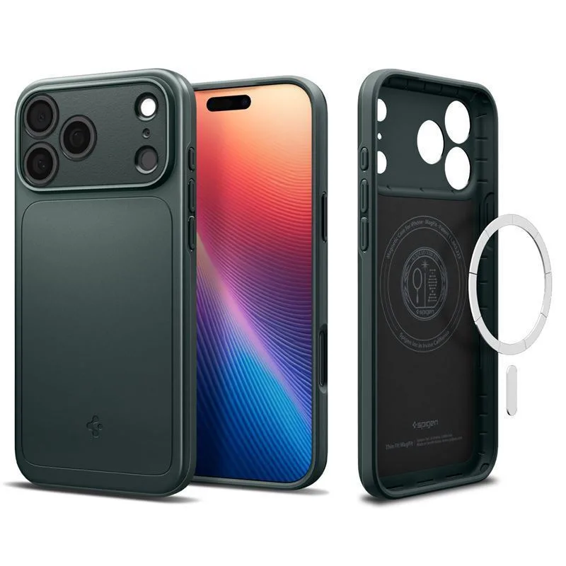 Spigen Thin Fit MagSafe Back Cover Πλαστικό / Σιλικόνης Abyss Green (iPhone 17 Pro) ACS10340 - Image 1