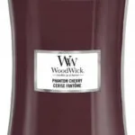 Woodwick Woodwick Phantom Cherry Κερί Κύλινδρος Κεχριμπάρι Βανίλια Κασμιρένιο Ξύλο Κεράσι Φρούτο Μπορντό 1 Τεμ