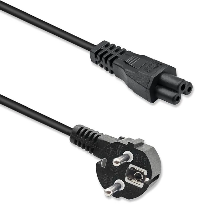 Qoltec Angled Power Cable Schuko Iec C5 Cloverleaf 3x1.0mm² 1.5m - Image 1