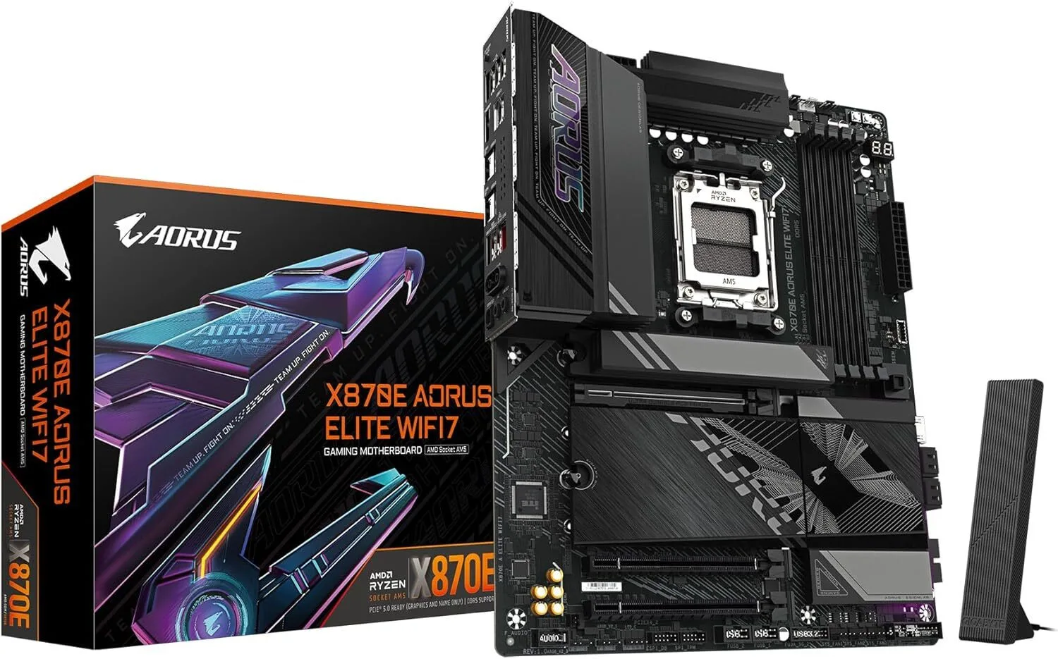Gigabyte X870E Aorus Elite X3D Wi-Fi Motherboard ATX με AMD AM5 Socket - Image 1