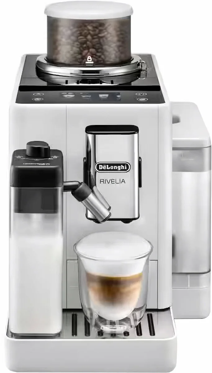 De'Longhi Rivelia Αυτόματη Μηχανή Espresso 1450W Πίεσης 19bar για Cappuccino με Μύλο Άλεσης Λευκή - Image 1