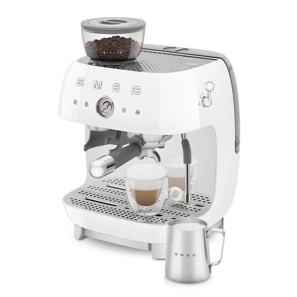 Smeg Αυτόματη Μηχανή Espresso 1650W Πίεσης 15bar με Μύλο Άλεσης Λευκή EGF03WHEU - Image 1