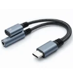 Qoltec Adapter 2-in-1 Usb-c Usb-c 3.5mm Jack Pd 15w 10cm Aluminum