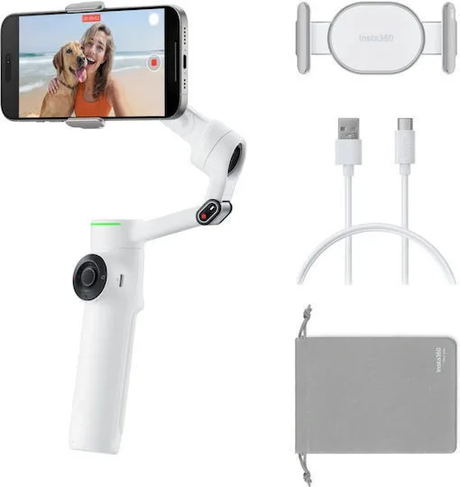 20251009122348_insta360_flow_2_standard_bundle_gimbal_kinitou_me_statheropoiiti_3_axonon_kai_10_ores_leitourgias_leyko Insta360 Flow 2 Standard Bundle Gimbal Κινητού με Σταθεροποιητή 3 Αξόνων και 10 ώρες λειτουργίας Λευκό - Image 1