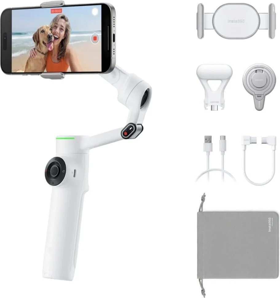 20251009122424_insta360_flow_2_pro_creator_kit_gimbal_kinitou_me_10_ores_leitourgias_leyko Insta360 Flow 2 Pro Creator Kit Gimbal Κινητού με Σταθεροποιητή 3 Αξόνων και 10 ώρες λειτουργίας Λευκό - Image 1