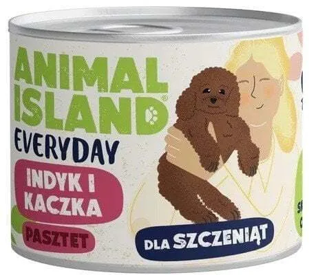 Animal Island Υγρή Τροφή για Κουτάβια σε Κονσέρβα με Γαλοπούλα και Πάπια 185gr - Image 1