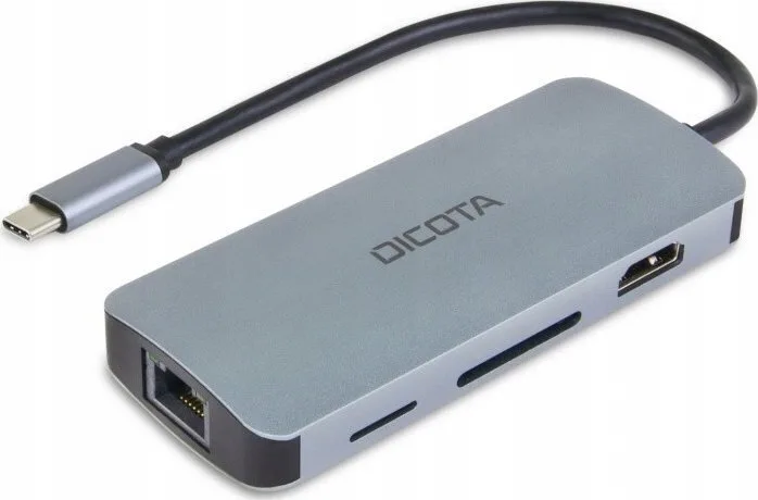 Dicota USB-C Docking Station με DisplayPort 4K PD Ethernet Ασημί (D32062) - Image 1