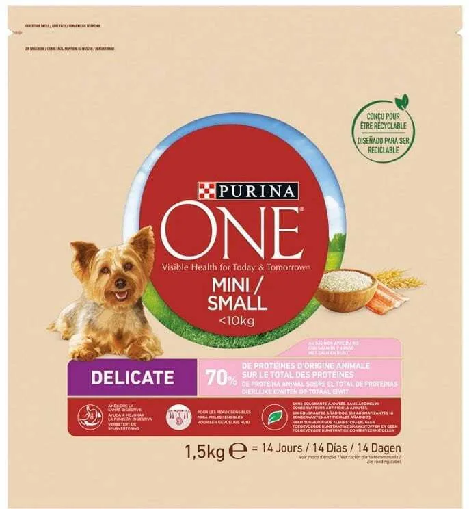 Purina One 1.5kg Ξηρά Τροφή Σκύλων Μικρόσωμων Φυλών με Σολομό και Ρύζι - Image 1