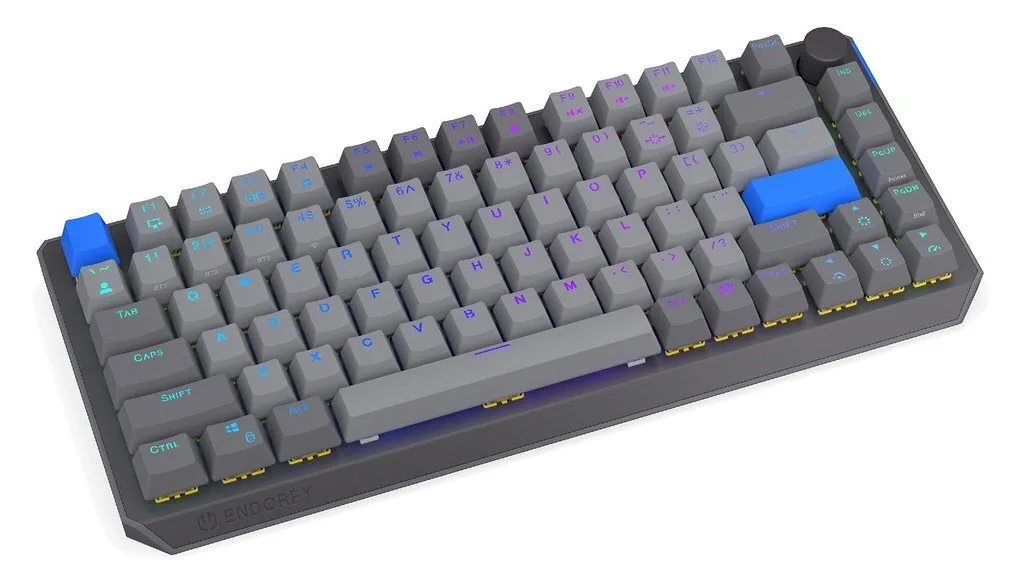 Endorfy Thock V2 75% Wireless Ασύρματο Gaming Μηχανικό Πληκτρολόγιο 75% με Gateron Yellow διακόπτες και RGB φωτισμό (Αγγλικό US) - Image 1