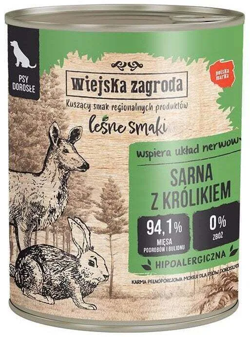 20251017125115_wiejska_zagroda_forest_flavors_venison_rabbit_800_g_wet_dog_food_adult Wiejska Zagroda Forest Flavors Venison Rabbit 800 G Wet Dog Food Adult - Image 1