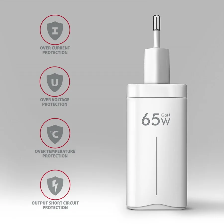 Axagon Φορτιστής Χωρίς Καλώδιο GaN 65W Power Delivery / Quick Charge 3.0 Λευκός (ACU-DPQ65W) - Image 1