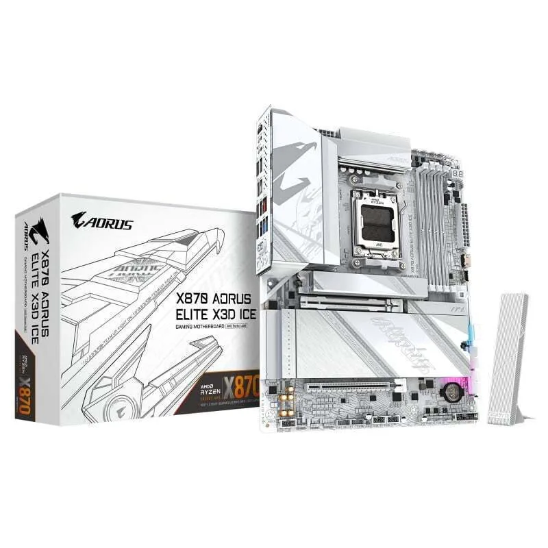 Gigabyte X870 Aorus Elite X3D Ice Motherboard ATX με AMD AM5 Socket - Image 1