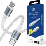 3MK USB 2.0 Cable USB-C male - USB-C 100W Λευκό 1m
