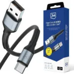 3MK USB 2.0 Cable USB-C male - USB-A 18W Μαύρο 2m