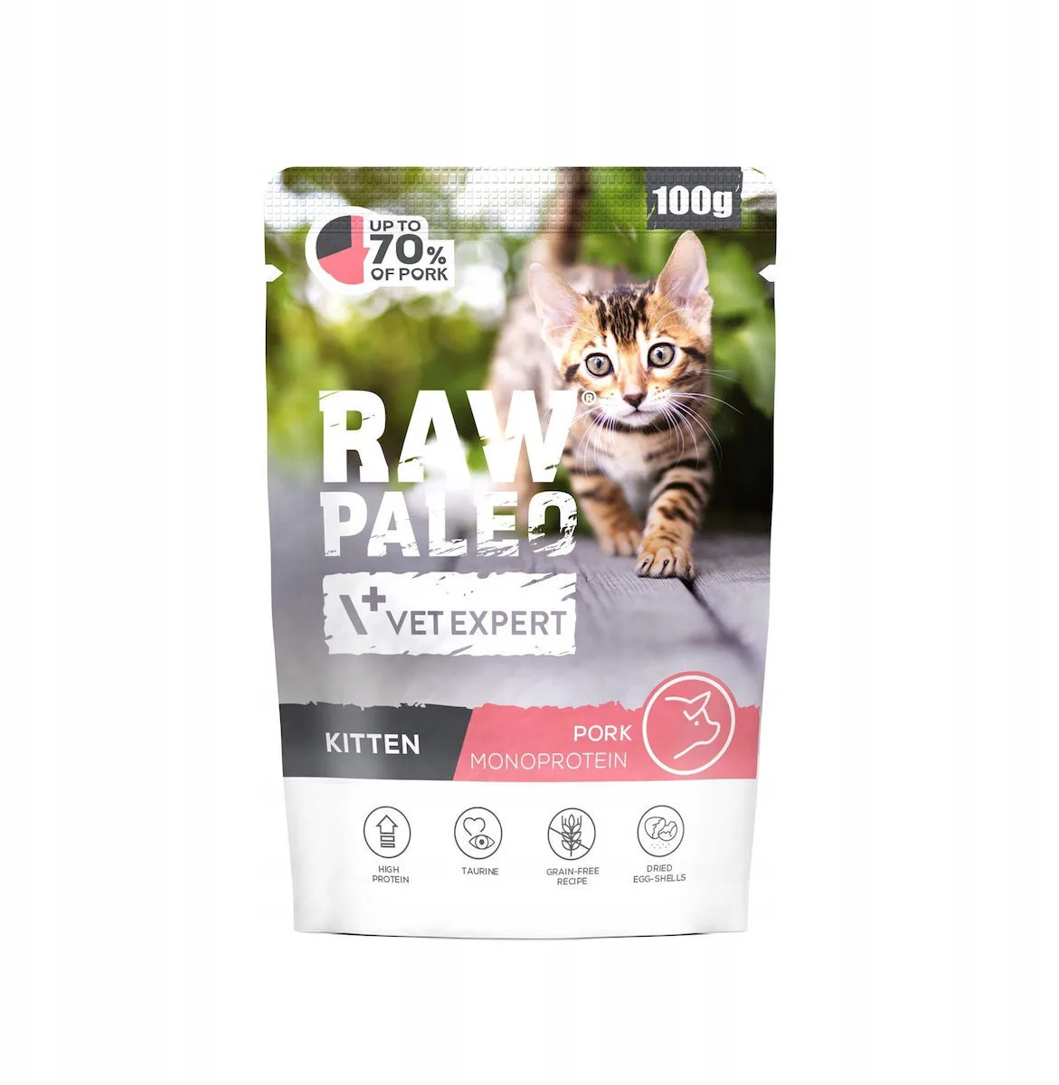 VetExpert Raw Paleo Υγρή Τροφή για Ανήλικες Γάτες με Χοιρινό 100gr - Image 1