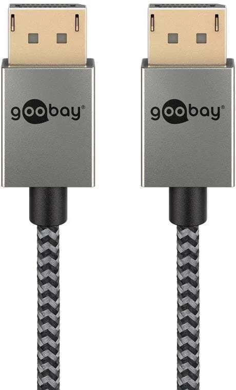 20251024122146_goobay_cable_displayport_male_1m_gri_77444 Goobay Cable DisplayPort male - 1m Γκρι (77444) - Image 1