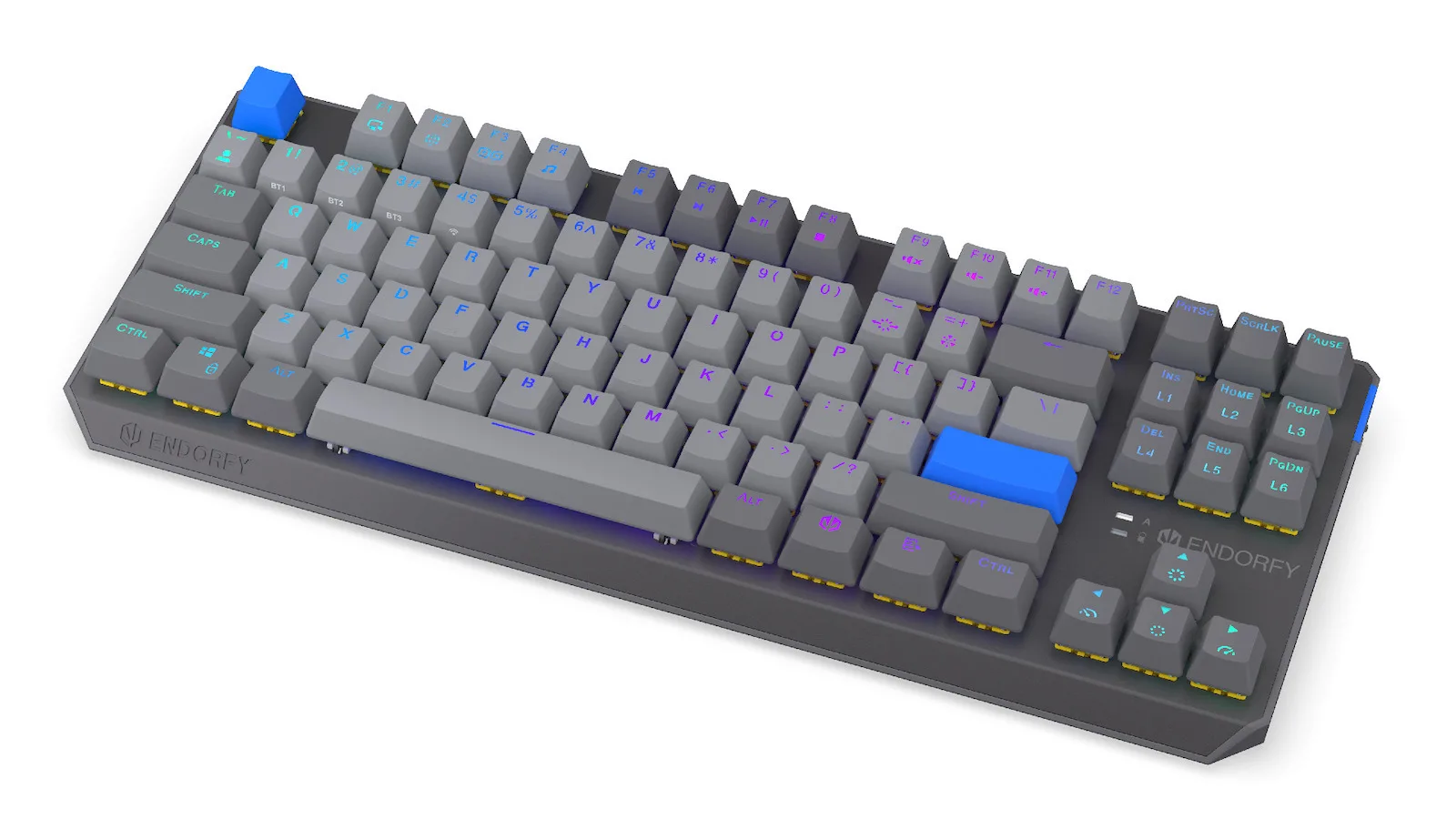 Endorfy Thock V2 TKL Ασύρματο Gaming Μηχανικό Πληκτρολόγιο Tenkeyless με Custom Red διακόπτες και RGB φωτισμό (Αγγλικό US) Γκρι - Image 1