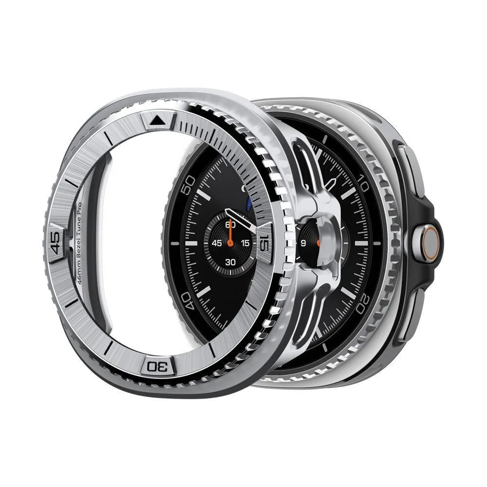20251103172153_spigen_prostateytiko_bezel_se_asimi_chroma_gia_samsung_galaxy_watch_8_classic_46mm Spigen Tune Pro Προστατευτικό Bezel σε Ασημί χρώμα για Samsung Galaxy Watch 8 Classic 46mm - Image 1