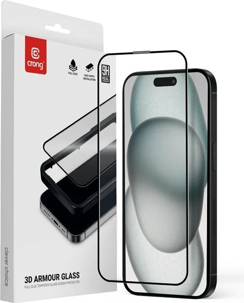 20251105115443_crong_2_5d_0_33mm_full_glue_tempered_glass_mayro_iphone_16_crg3dagip1661 Crong 2.5D 0.33mm Full Glue Tempered Glass Μαύρο (iPhone 16) CRG3DAGIP1661 - Image 1