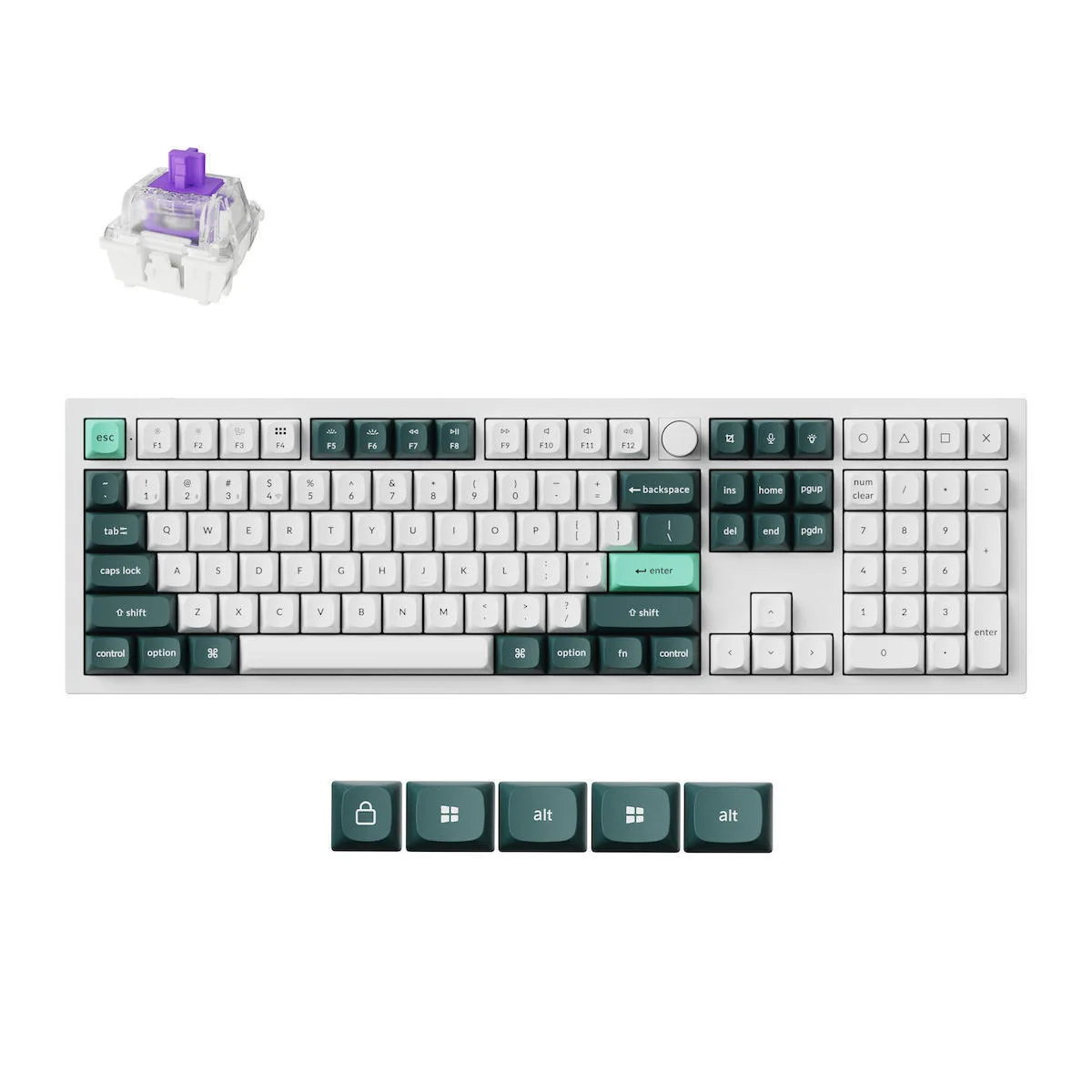 Keychron Q6 HE QMK Q6H-P1 Ασύρματο Ηall Effect Gaming Πληκτρολόγιο με Magnetic διακόπτες και RGB φωτισμό (Αγγλικό US) Shell White - Image 1