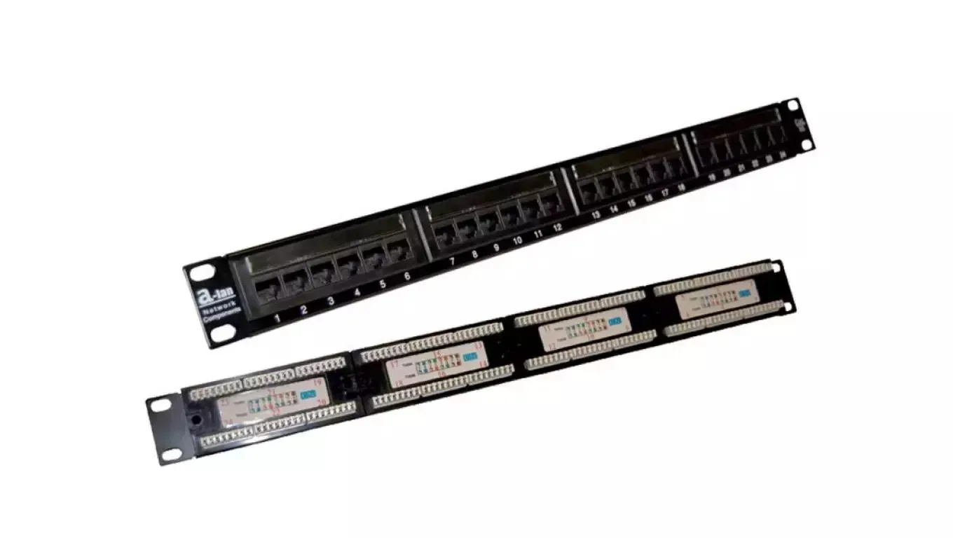 A-LAN Patch Panel για Rack 1U 24 Θυρών cat5e Μαύρο PK003 - Image 1