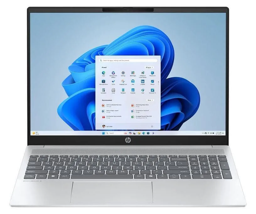 HP OmniBook 5 AI 16-ag1217nw 16" IPS FHD+ (Ryzen AI 300 Series-7 350/16GB/512GB SSD/W11 Home) Glacial Silver (US Keyboard) - Image 1
