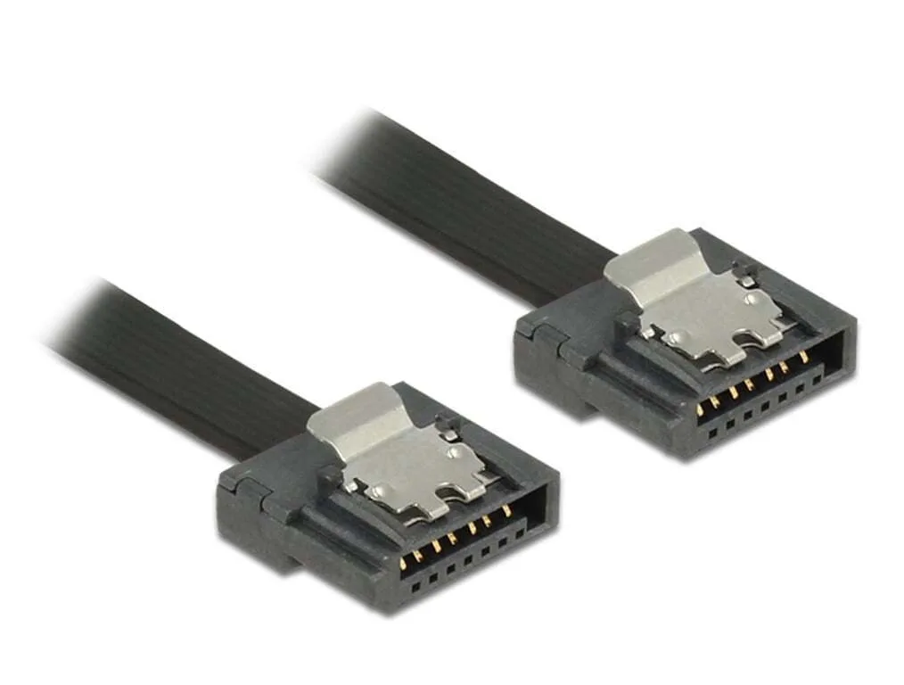 20251106134347_delock_7_pin_sata_iii_7_pin_sata_iii_cable_30cm_mayro_83840 DeLock 7-Pin SATA III - 7-Pin SATA III Cable 30cm Μαύρο (83840) - Image 1