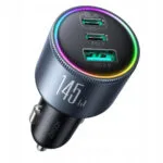 Joyroom Φορτιστής Αυτοκινήτου 145W με Θύρες: 1xUSB 2xType-C μαζί με Καλώδιο Type-C Γκρι Χρώμα JR-CCN07 145W