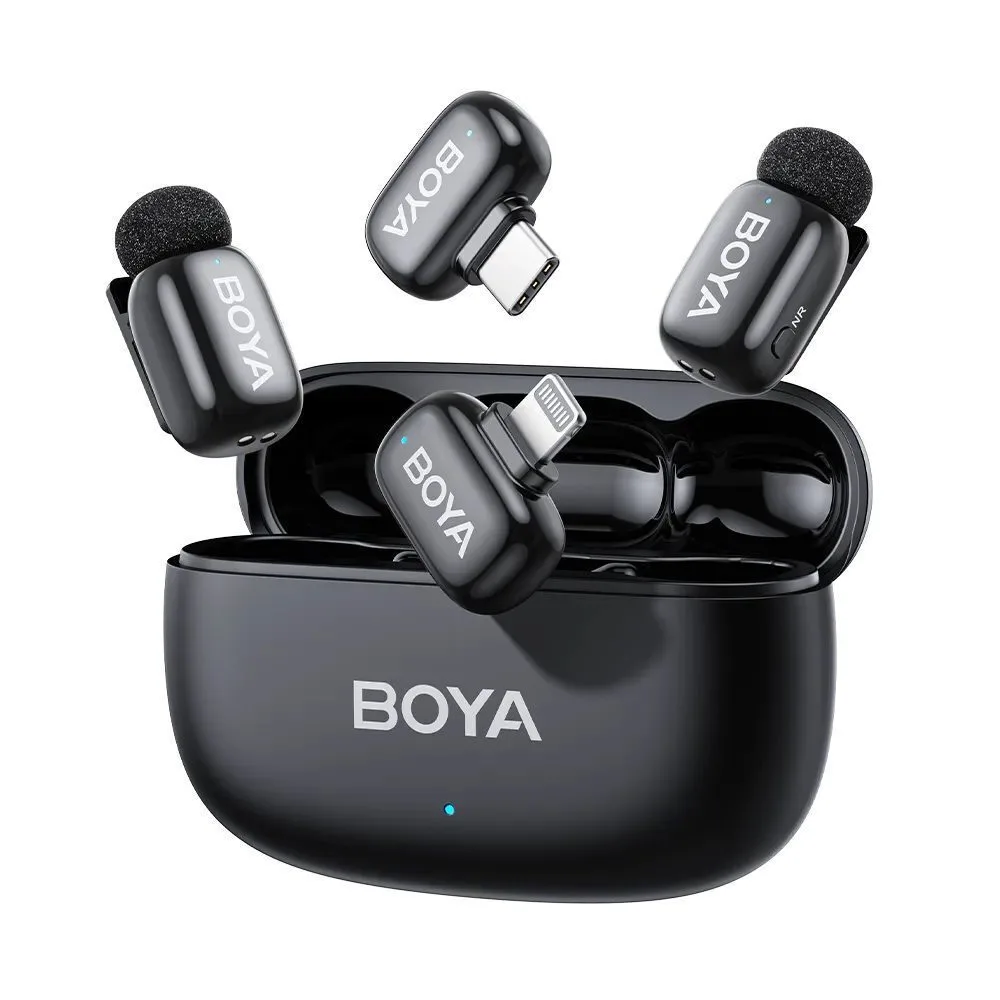 20251111143312_boya_mini_2_lightning_type_c_set_asyrmato_dynamiko_mikrofono_dimosiografiko Boya mini 2 Lightning & Type-C Σετ Ασύρματο Δυναμικό Μικρόφωνο Πέτου, Clip On Δημοσιογραφικό - Image 1
