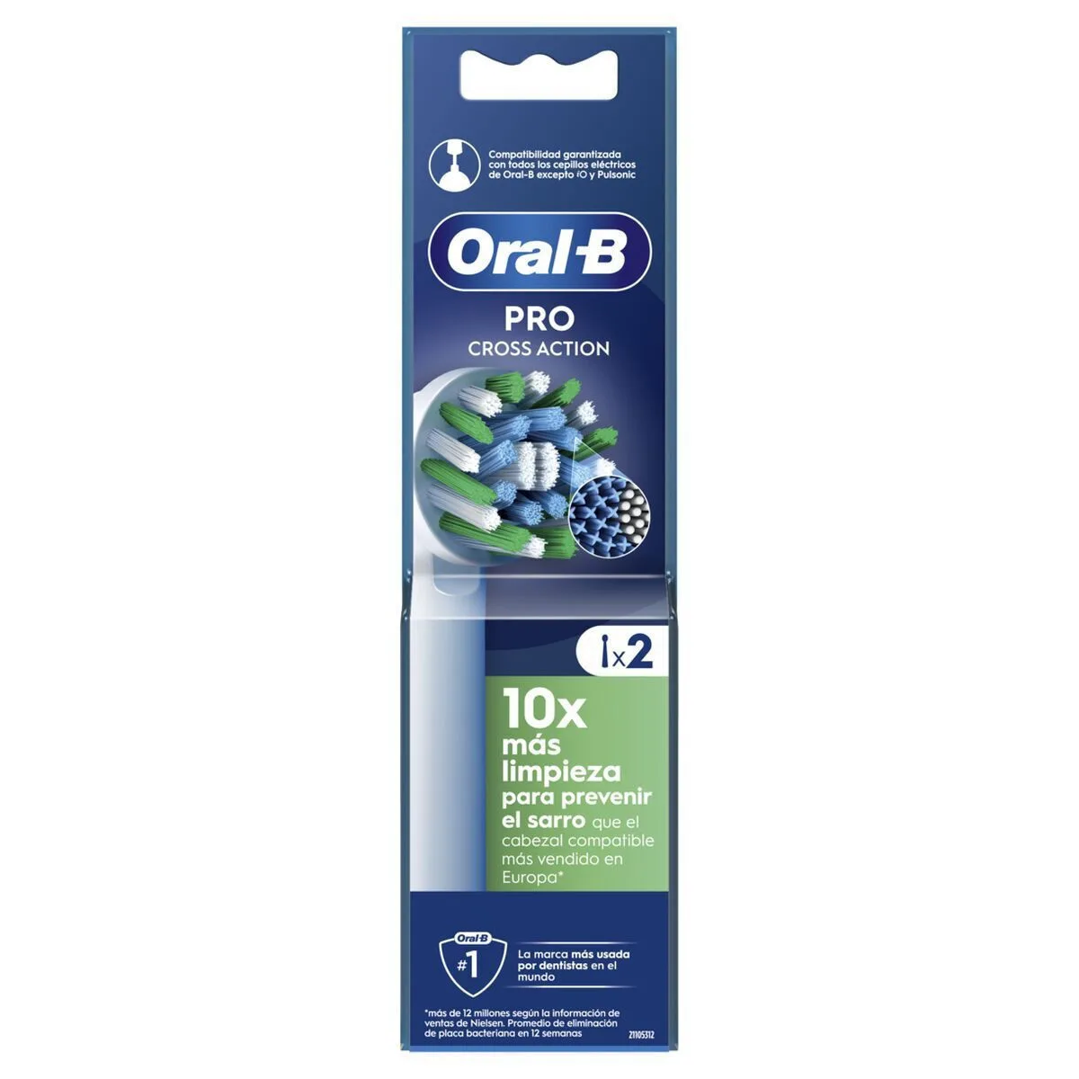 Oral-B Cross Action Ανταλλακτικές Κεφαλές για Ηλεκτρική Οδοντόβουρτσα 2τμχ - Image 1