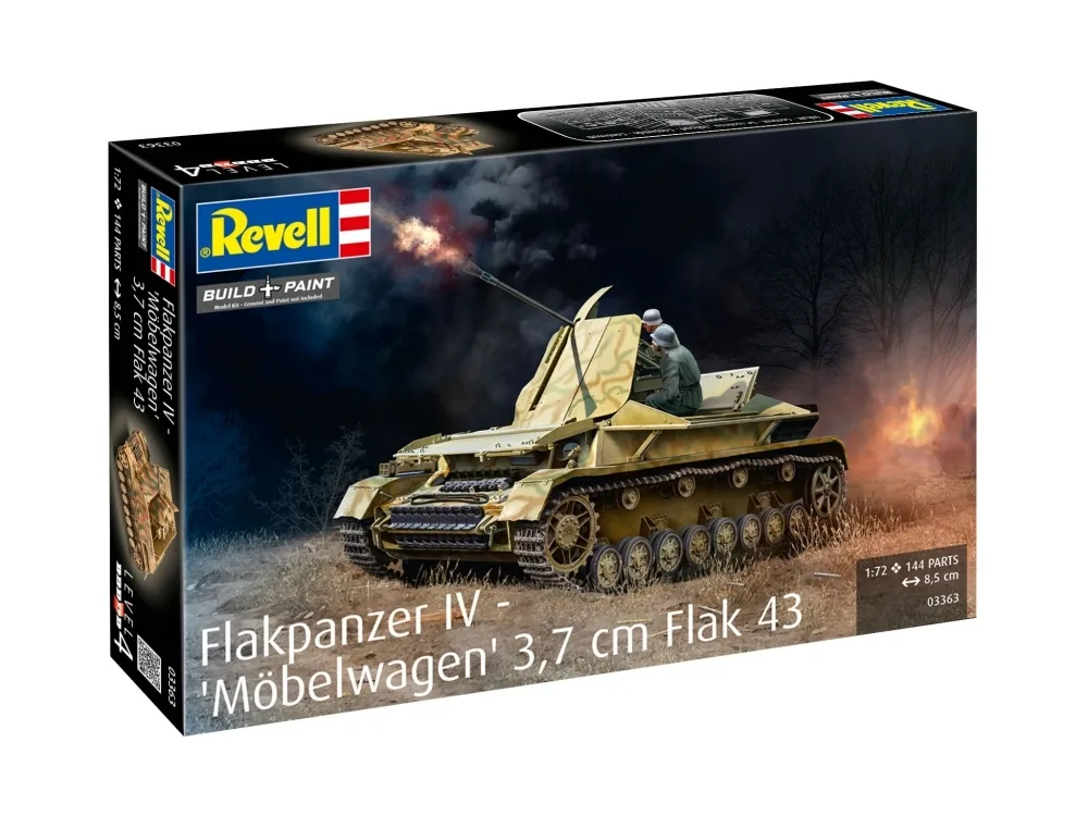 20251118115655_assembly_model_revell_tank_flakpanzer_iv_m_belwagen_3_7cm_flak_43_144_pieces Assembly Model Revell Tank Flakpanzer Iv Möbelwagen 3.7cm Flak 43 144 Pieces - Image 1