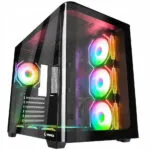 Rampage Aquarium Gaming Midi Tower Κουτί Υπολογιστή με Πλαϊνό Παράθυρο και ARGB Φωτισμό Μαύρο