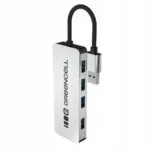 Green Cell Hub 4 Θυρών με σύνδεση USB-A Ασημί