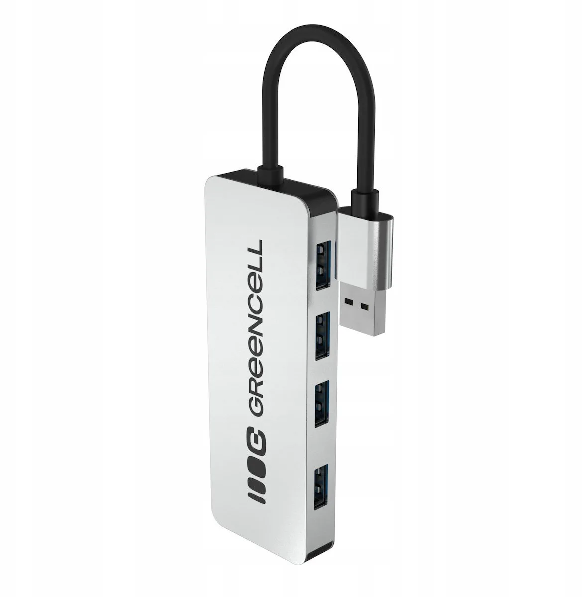 20251119172833_green_cell_hub_4_thyron_me_syndesi_usb_a_asimi Green Cell Hub 4 Θυρών με σύνδεση USB-A Ασημί - Image 1