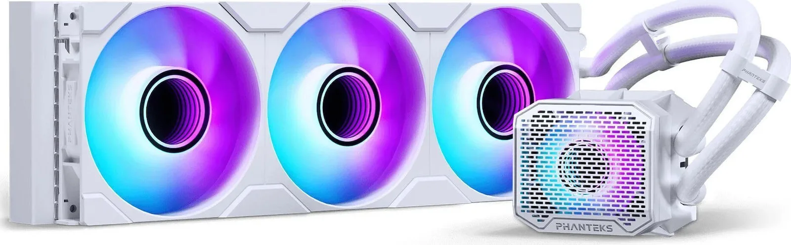 Phanteks Glacier One 360M25 Gen2 Υδρόψυξη Επεξεργαστή Τριπλού Ανεμιστήρα 120mm για Socket AM4/AM5/1700/1200 με DRGB Φωτισμό Λευκή - Image 1