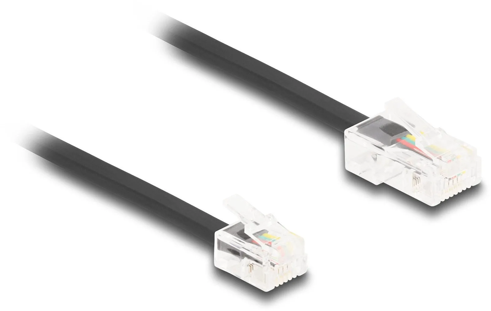 20251120151156_delock_flat_tilefoniko_kalodio_rj11_6p4c_3m_mayro_88037 DeLock Καλώδιο RJ45 male - RJ11 male 3m 88037 1τμχ - Image 1