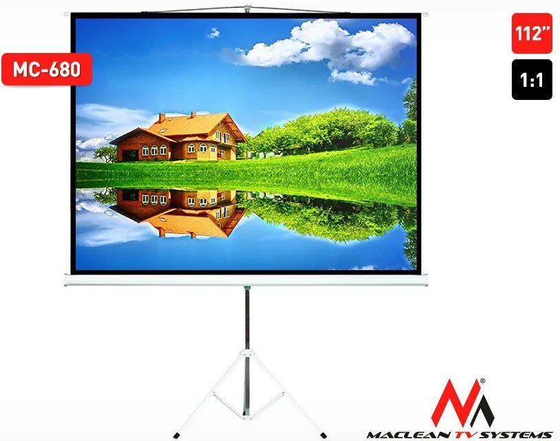 Maclean Energy MC-680 Οθόνη Προβολής Projector Δαπέδου με Λόγο Εικόνας 1:1 200x200cm / 112" - Image 1