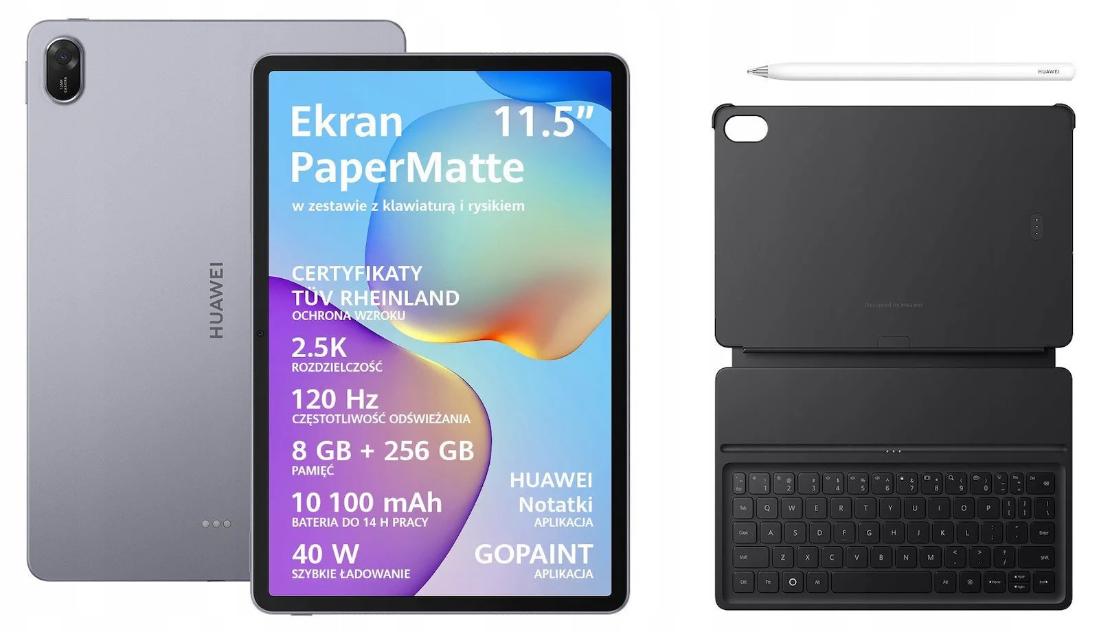 Huawei MatePad PaperMatte Edition 11.5" Tablet (8GB/256GB/US Keyboard & Stylus) Space Gray - Image 1