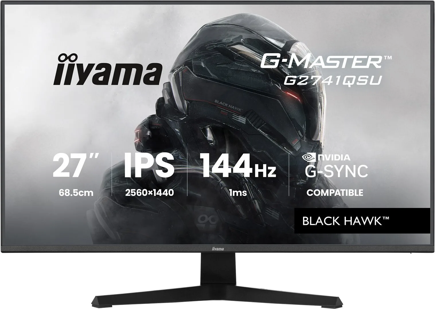 Iiyama G-Master Black Hawk IPS Monitor 27" QHD 2560x1440 144Hz - Image 1