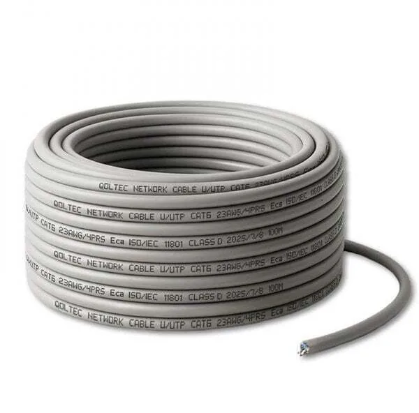 Qoltec Direct Attach Copper Cat.6 Καλώδιο Δικτύου Ethernet 100m Γκρι 1τμχ - Image 1