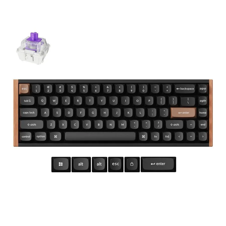 K6 HE Ασύρματο Ηall Effect Gaming Πληκτρολόγιο 65% με Magnetic διακόπτες και RGB φωτισμό K6H-F1 (Αγγλικό US) Special Wood Edition - Image 1