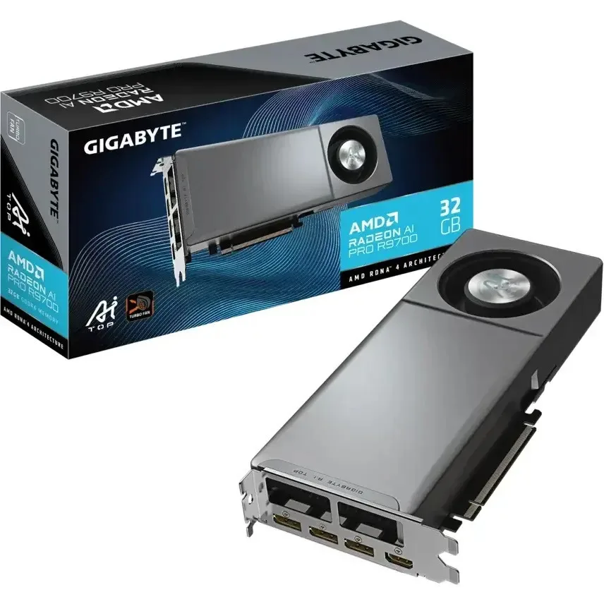 ASRock Radeon AI Pro R9700 32GB GDDR6 Κάρτα Γραφικών GV-R9700AI TOP-32GD - Image 1