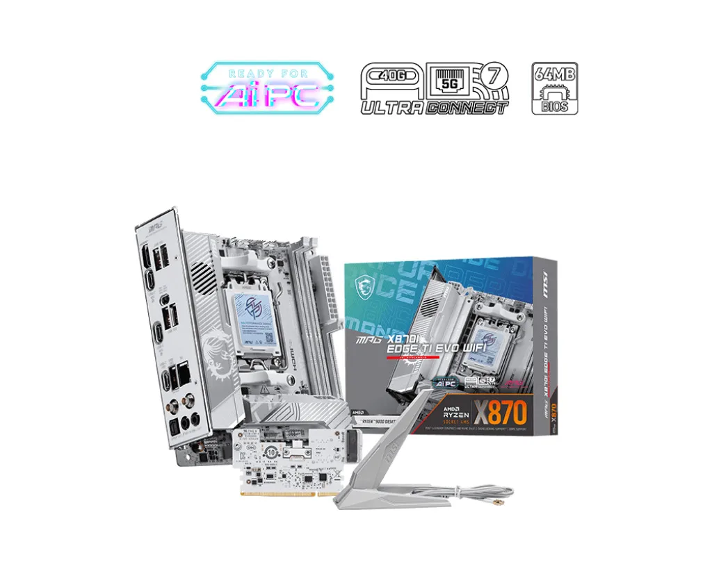 MSI MPG X870I EDGE TI EVO WIFI Motherboard Mini ITX με AMD AM5 Socket 7E50-001R - Image 1
