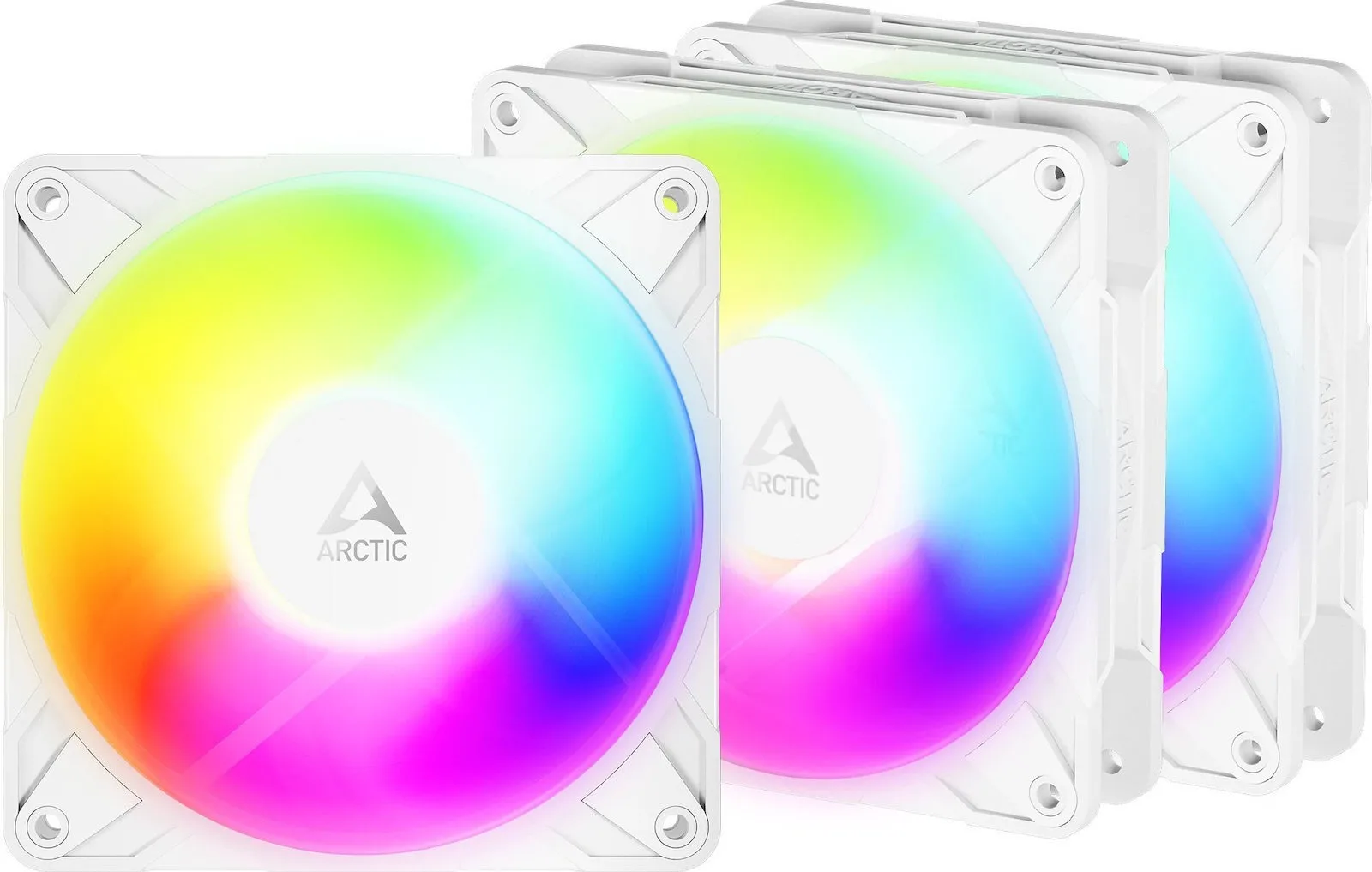 Arctic P12 Pro Reverse Case Fan 120mm με ARGB Φωτισμό και Σύνδεση 3-Pin / 4-Pin PWM 3τμχ Λευκό - Image 1