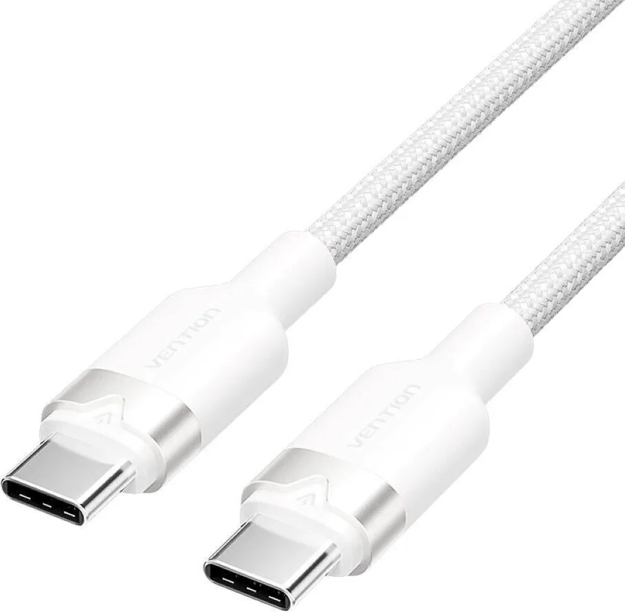 Vention Braided USB 2.0 Cable USB-C male - USB-C 60W Λευκό 1m - Image 1